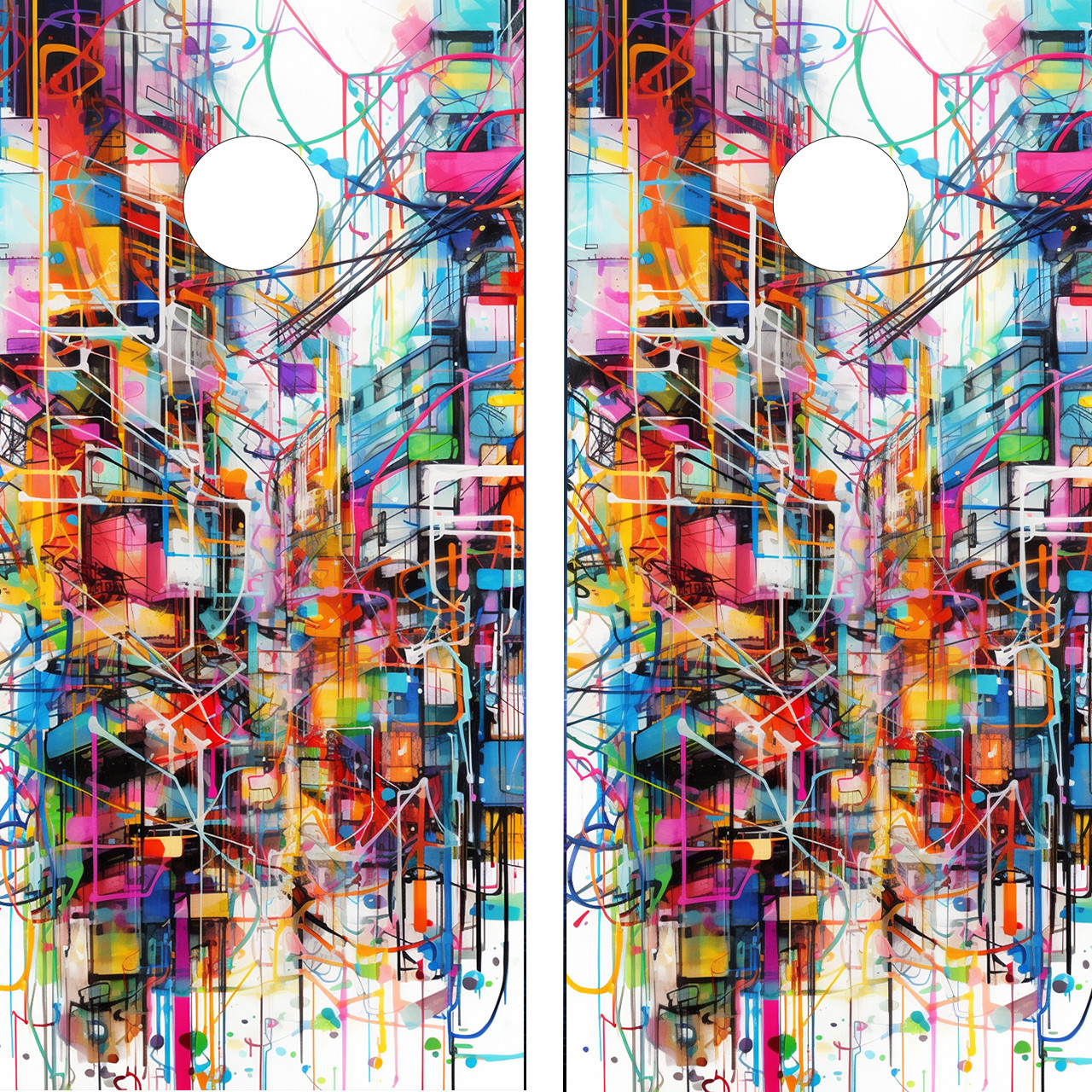 Abstract Painting Cornhole Set - Design 10