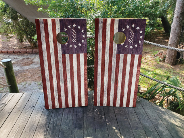 13 Colonies USA Flag Cornhole Sets - Design 3