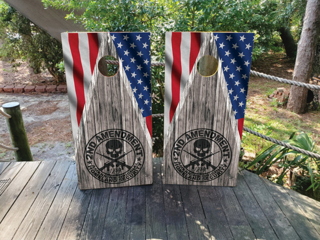 2nd Amendment USA Flag Cornhole Set - Design 1