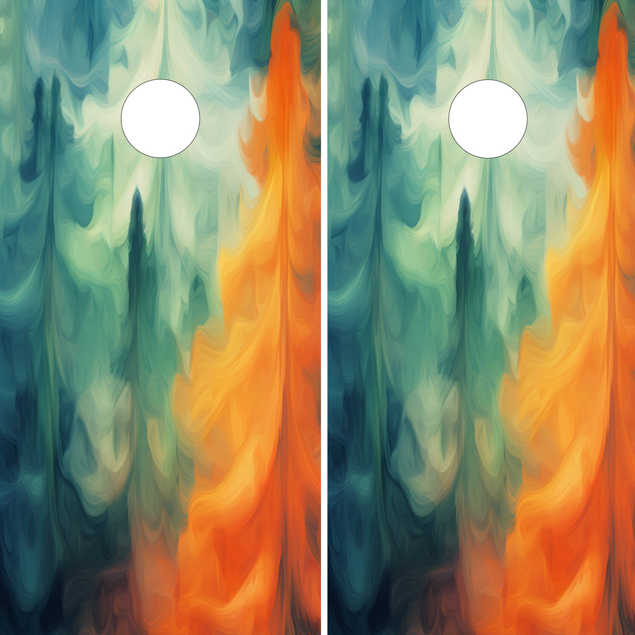 Watercolor Forest Cornhole Set - Design 4