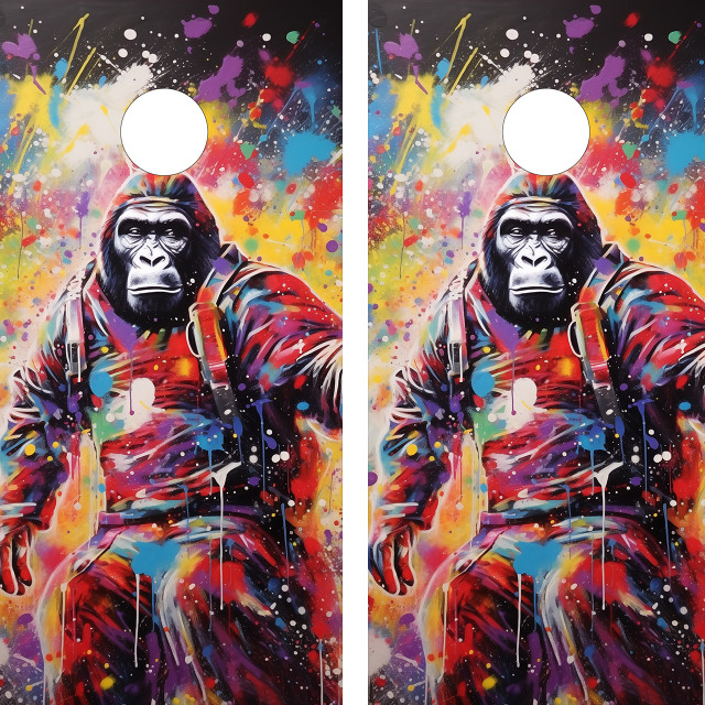 Artistic Monkey Cornhole Set - Design 6