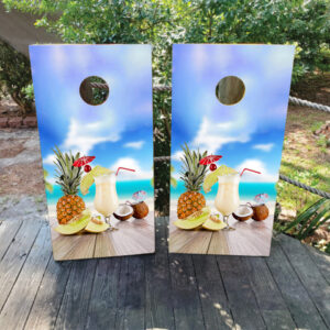 Pina Coladas on the Beach Cornhole Set