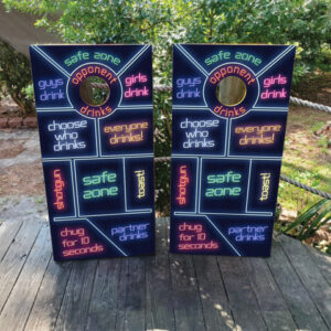 Neon Drinking Game Cornhole Set