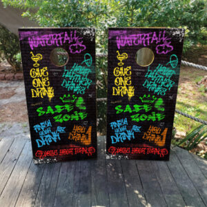 Graffiti Drinking Game Cornhole Set