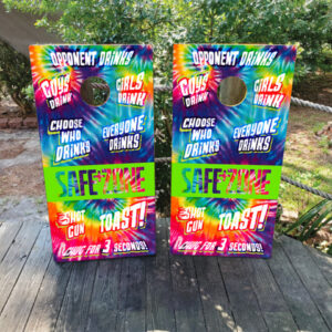Tie Dye Drinking Game Cornhole Set
