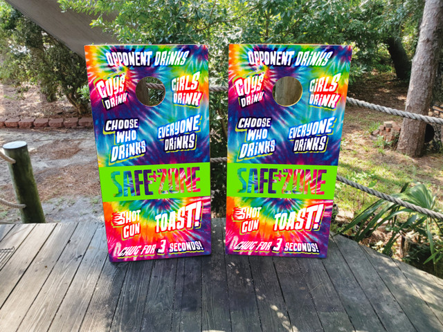Tie Dye Drinking Game Cornhole Set