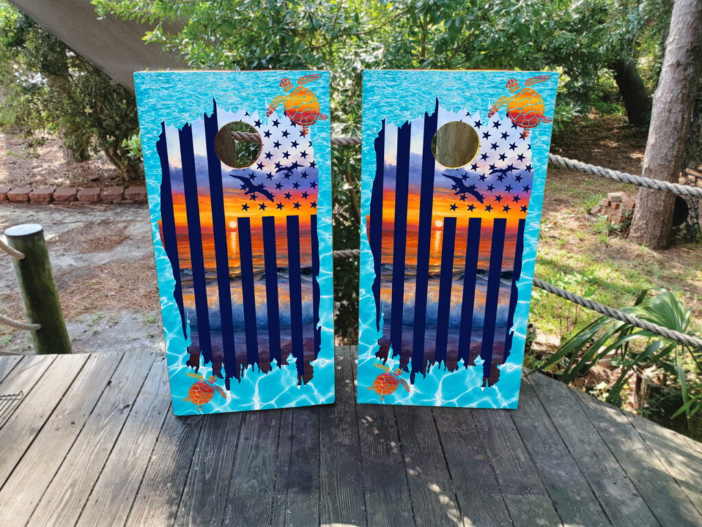 Beach USA Flag Cornhole Set