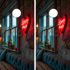 Love Shack Neon Sign Cornhole Set - Design 12