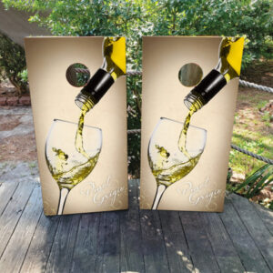 White Wine Themed Cornhole Set