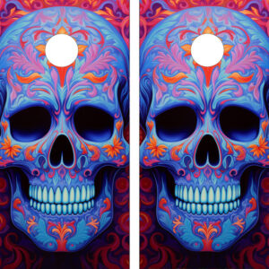 Blue Skull Cornhole Set - Design 19