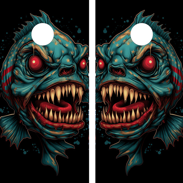 USA Piranha Cornhole Set - Design 2