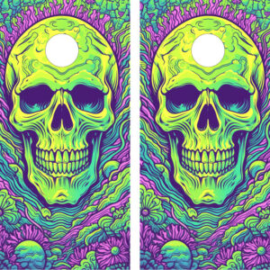 Colored Skull Cornhole Set - Design 3