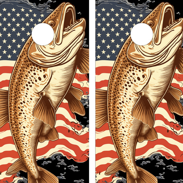 USA Fishing Cornhole Board Set - Design 3