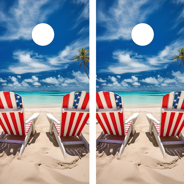 USA Beach Chairs Cornhole Board Set - Design 4