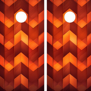 Checkered Wood Grain Cornhole Set - Design 2