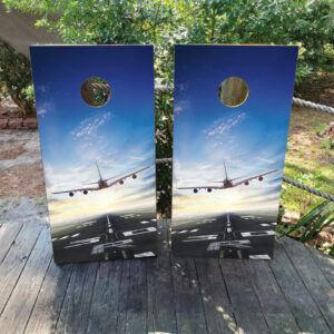 Airplane Runway Cornhole Boards