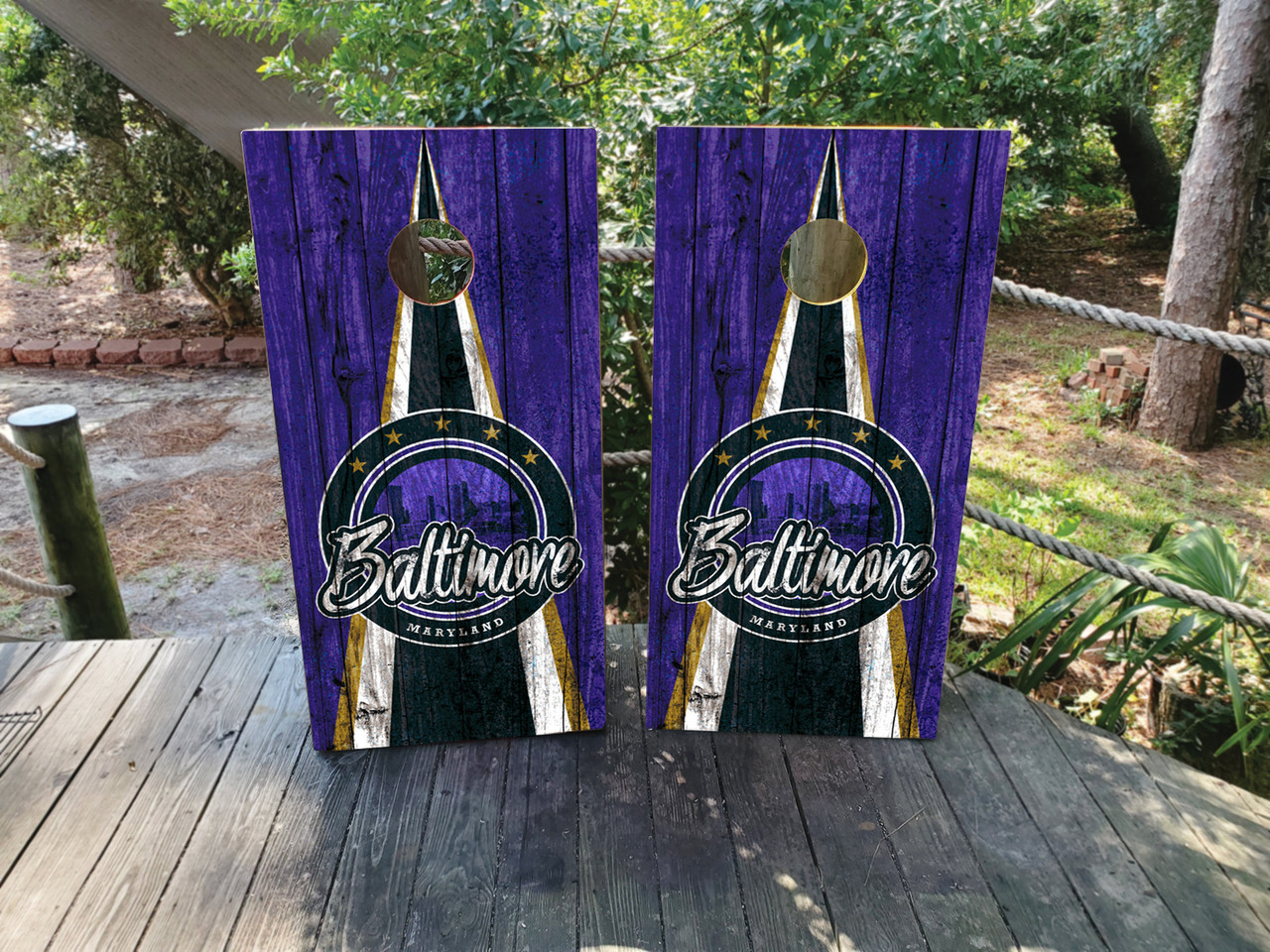 Baltimore Sports Colors Cornhole Set - Design 2