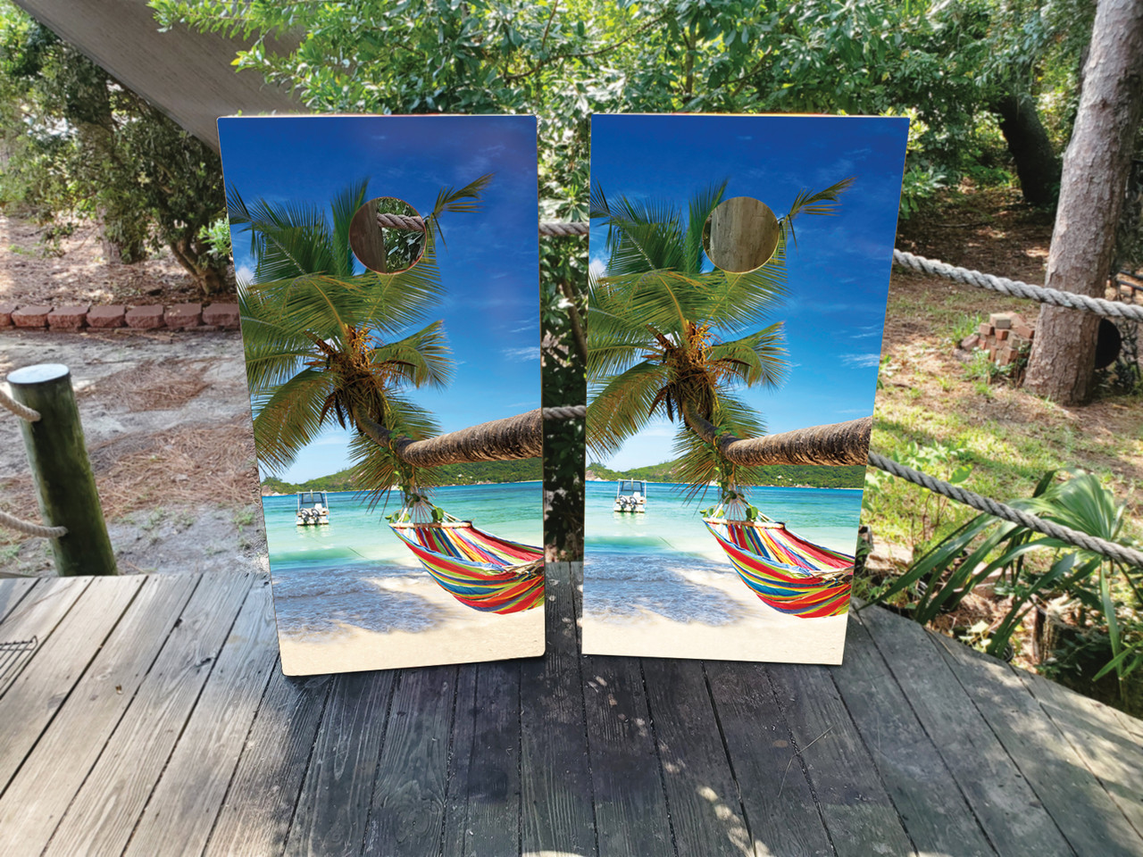 Beach Hammock Cornhole Boards