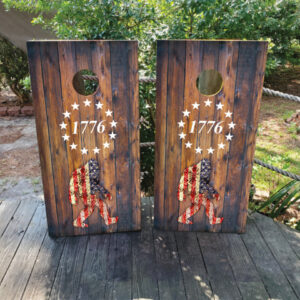 Big Foot & USA Flag Cornhole Set - Design 2