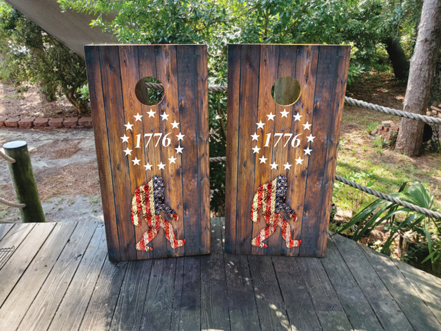 Big Foot & USA Flag Cornhole Set - Design 2