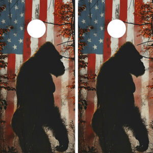 Big Foot & USA Flag Cornhole Set - Design 4