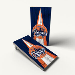 Chicago Sports Colors (Triangle) Cornhole - Design 3