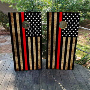 Firefighter Thin Red Line Cornhole Set - Design 1