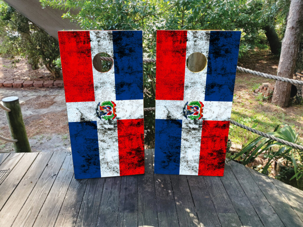 Dominican Republic Flag Cornhole Boards - Design 1