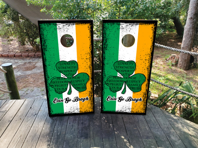 Erin Go Bragh Irish Flag Cornhole Boards - Design 1