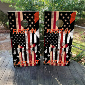 Firefighter Thin Red Line Cornhole Set - Design 3