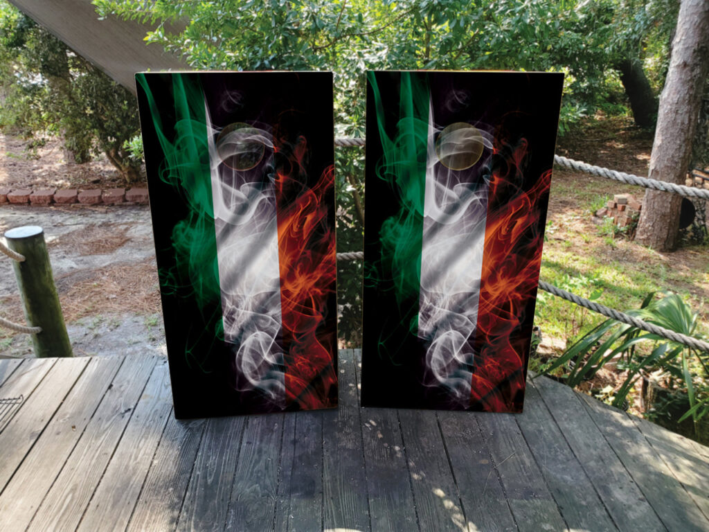Smokey Irish Flag Cornhole Boards