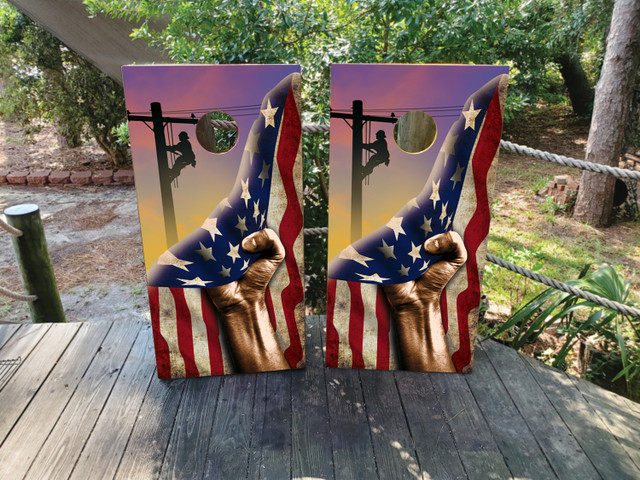 Lineman Cornhole Set - Design 4