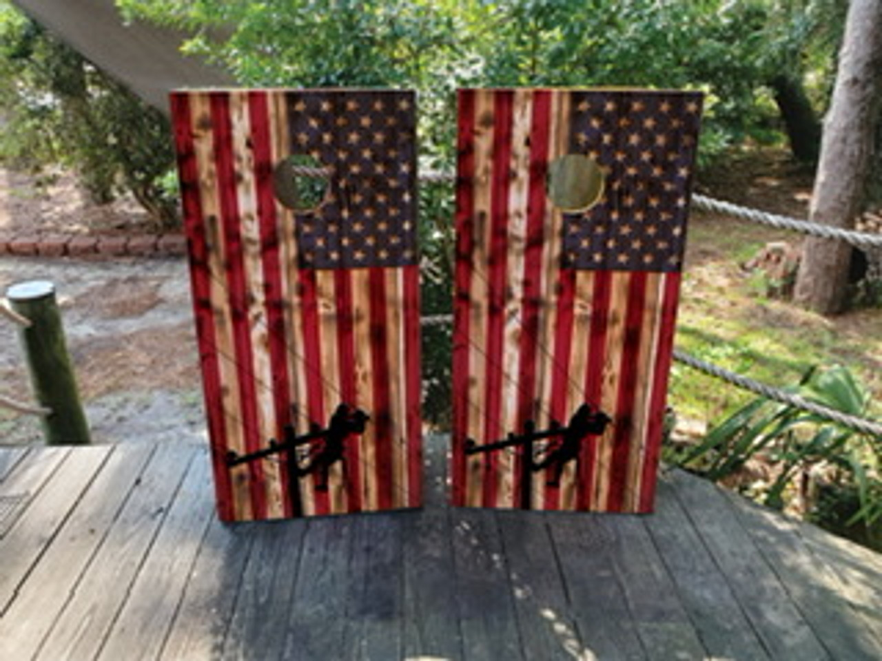 Lineman Cornhole Set - Design 6