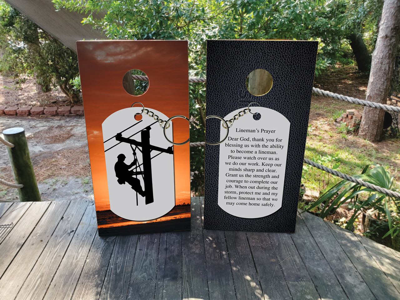 Lineman Cornhole Set - Design 7
