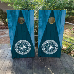 Blue Grain Nautical Compass Cornhole Set