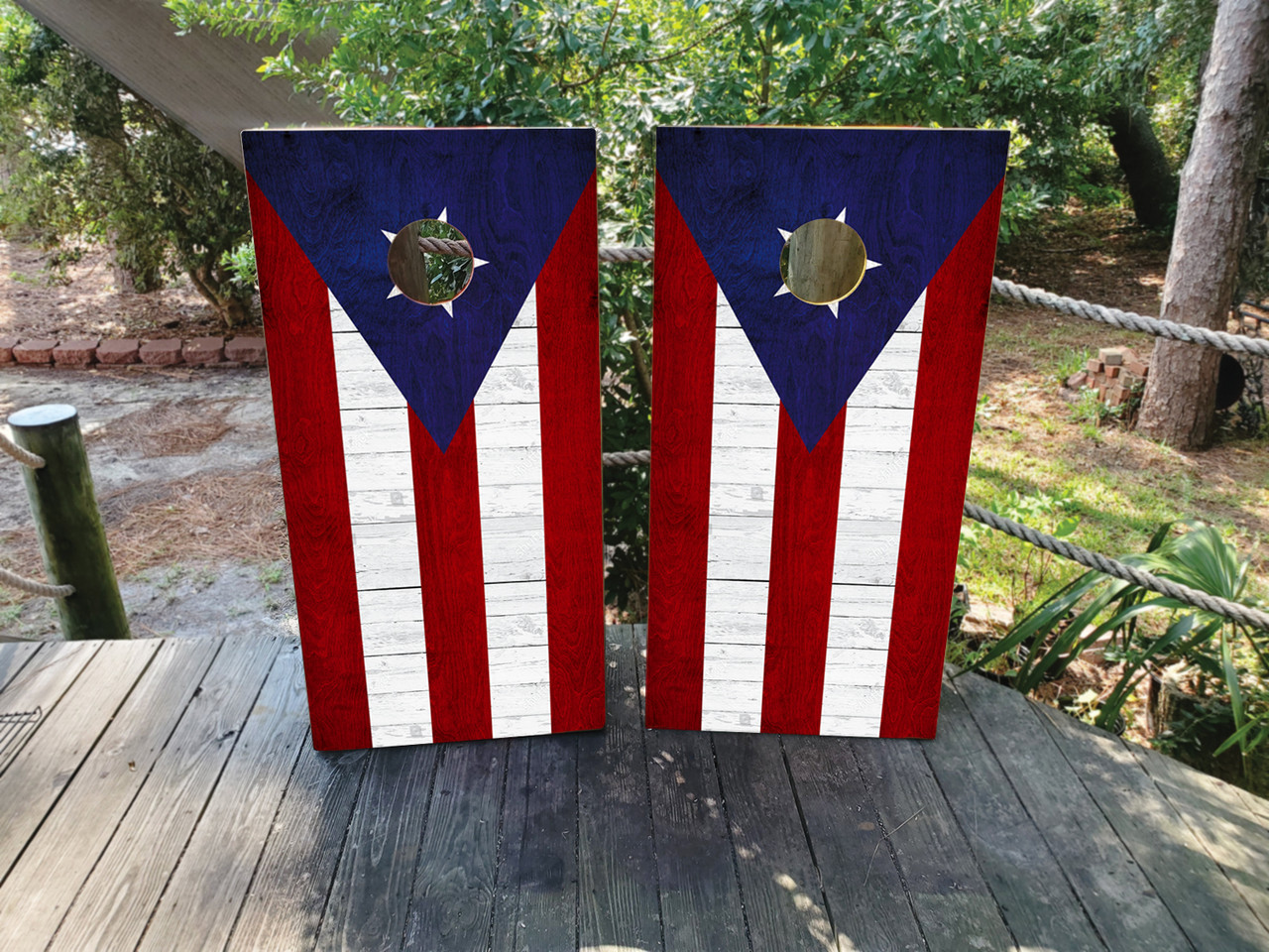 Puerto Rico Flag Cornhole Boards