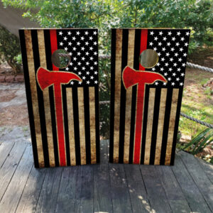 Firefighter Thin Red Line Cornhole Set - Design 7