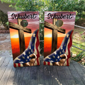 CUSTOM USA Flag / Sunset Cross Cornhole Boards
