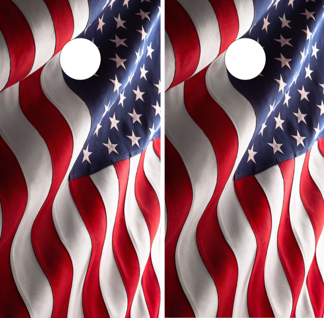 Waving USA / American Flag Cornhole Set
