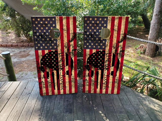 We The People USA / American Flag / Skull Cornhole Set