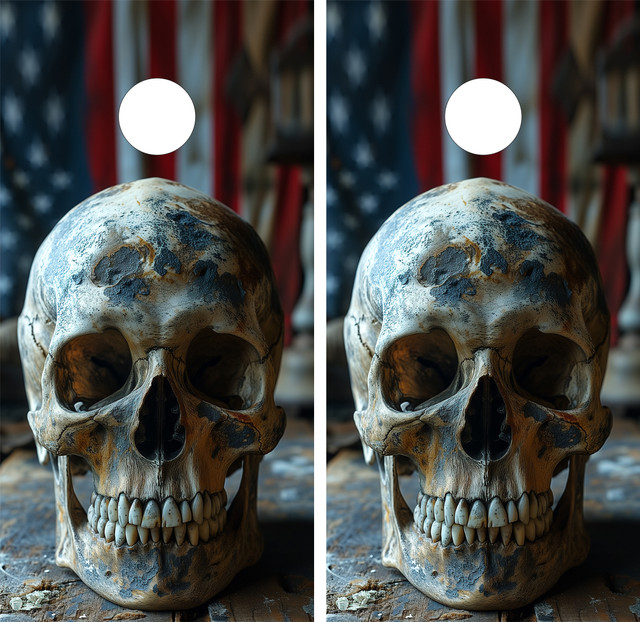 Skull USA Flag Cornhole Set - Design 3