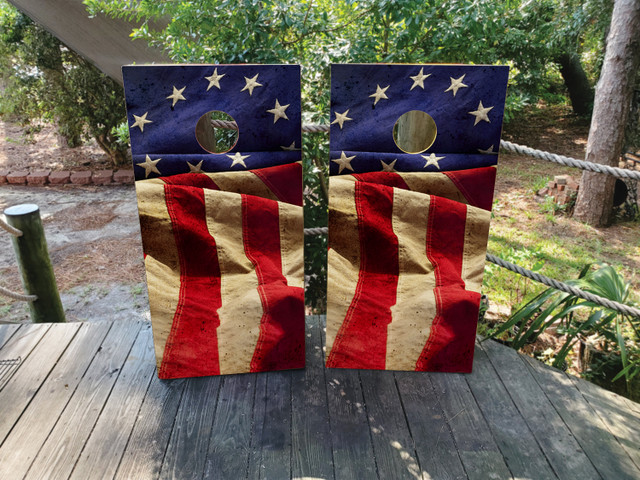 13 Colonies USA Flag Cornhole Wraps - Design 1