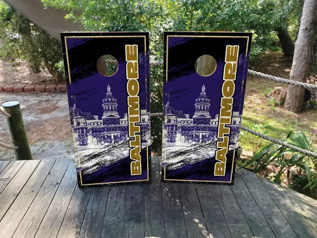 Baltimore Sports Colors Cornhole Wraps / Skins - Design 1