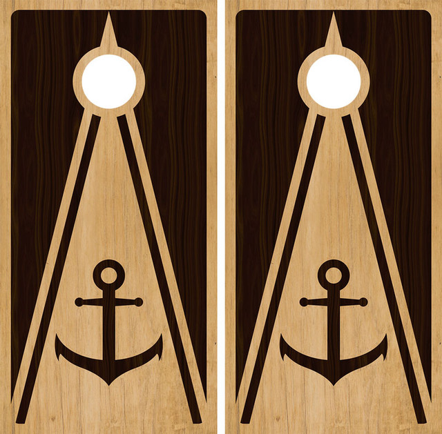 Nautical Anchor, Triangle Design Cornhole Boards