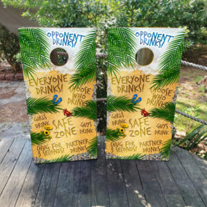 Beachy Drinking Game Cornhole Wraps