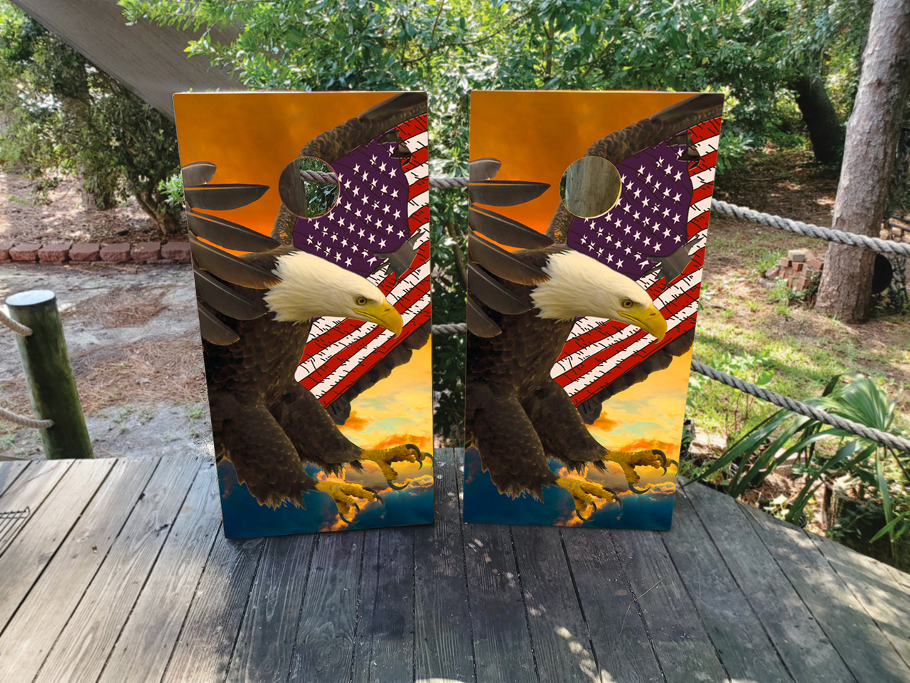 American Eagle Cornhole Wraps - Design 6