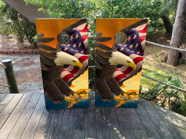 American Eagle Cornhole Wraps - Design 6.2