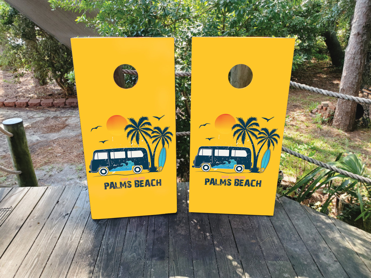 Palm Beach Cornhole Boards - Design 2