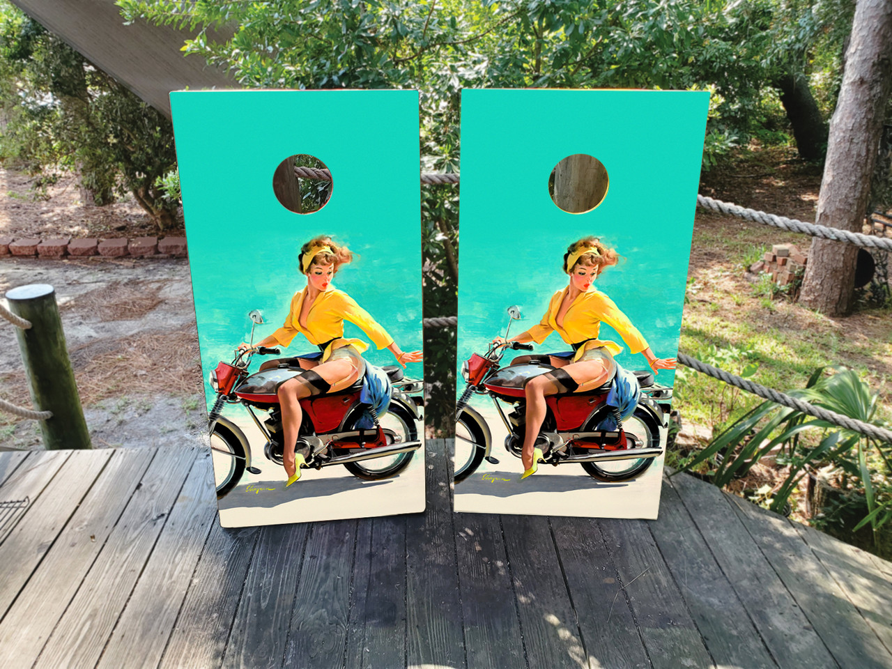 Pin Up Girl Cornhole Boards - Design 1