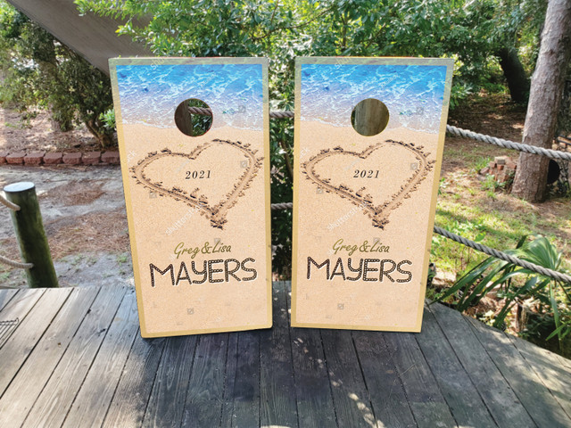 CUSTOM Wedding Cornhole Boards -Design 6